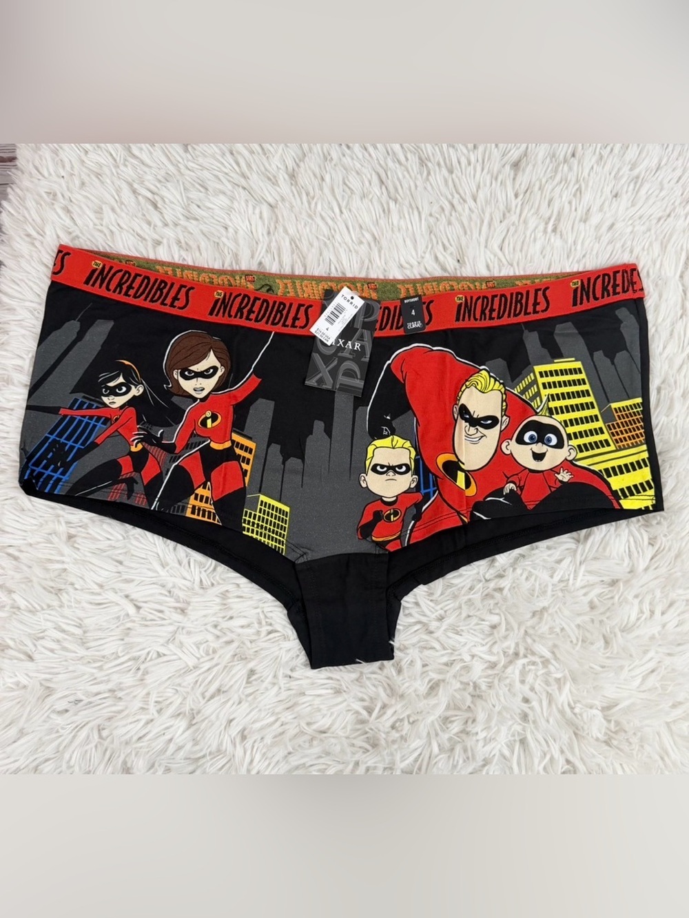 TORRID Curve Black & Red Pixar Incredibles BoyShorts Panty Plus Size 4 NWT